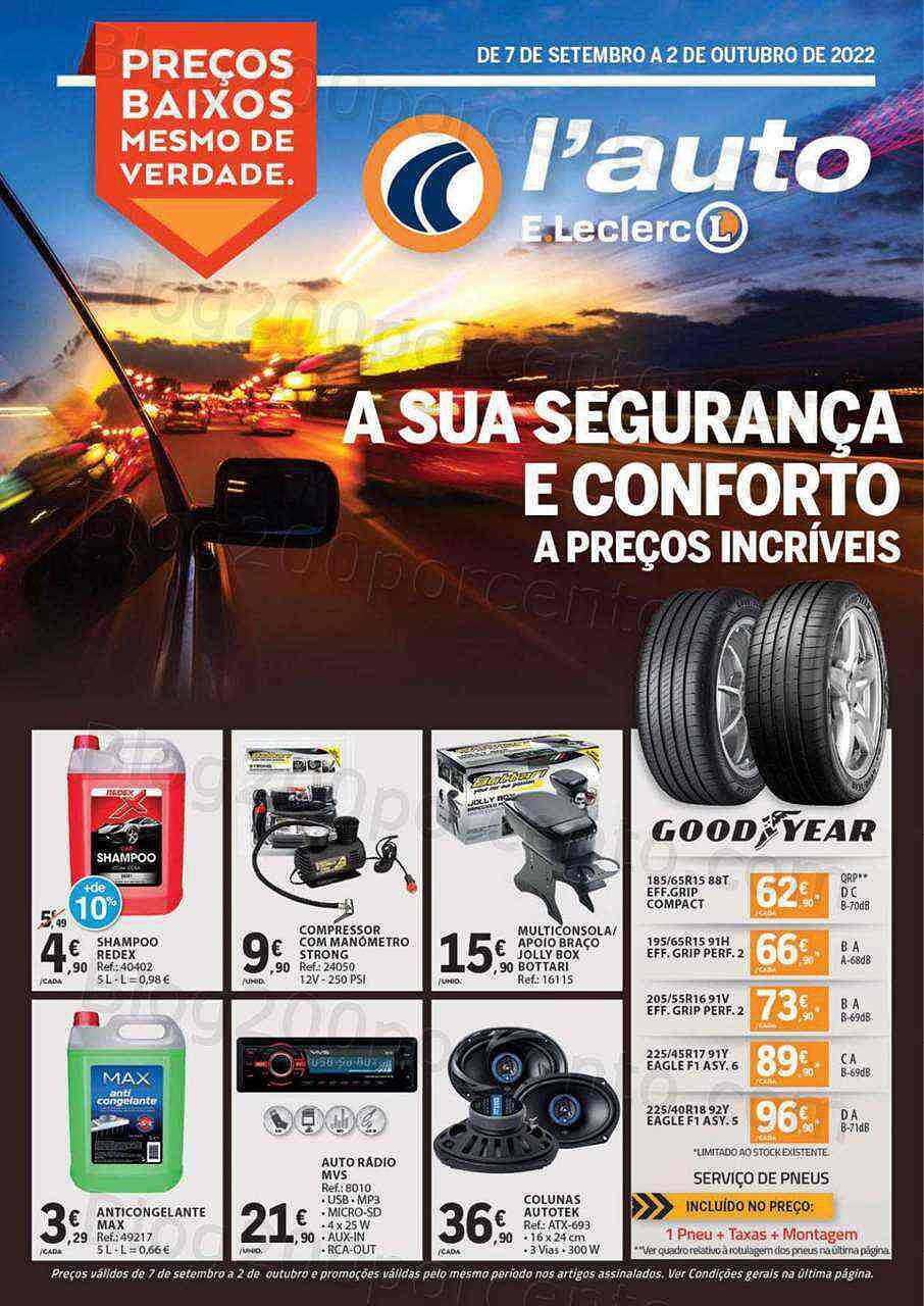 Antevisão Folheto E-LECLERC Auto Promoções de 7 setembro a 2 outubro