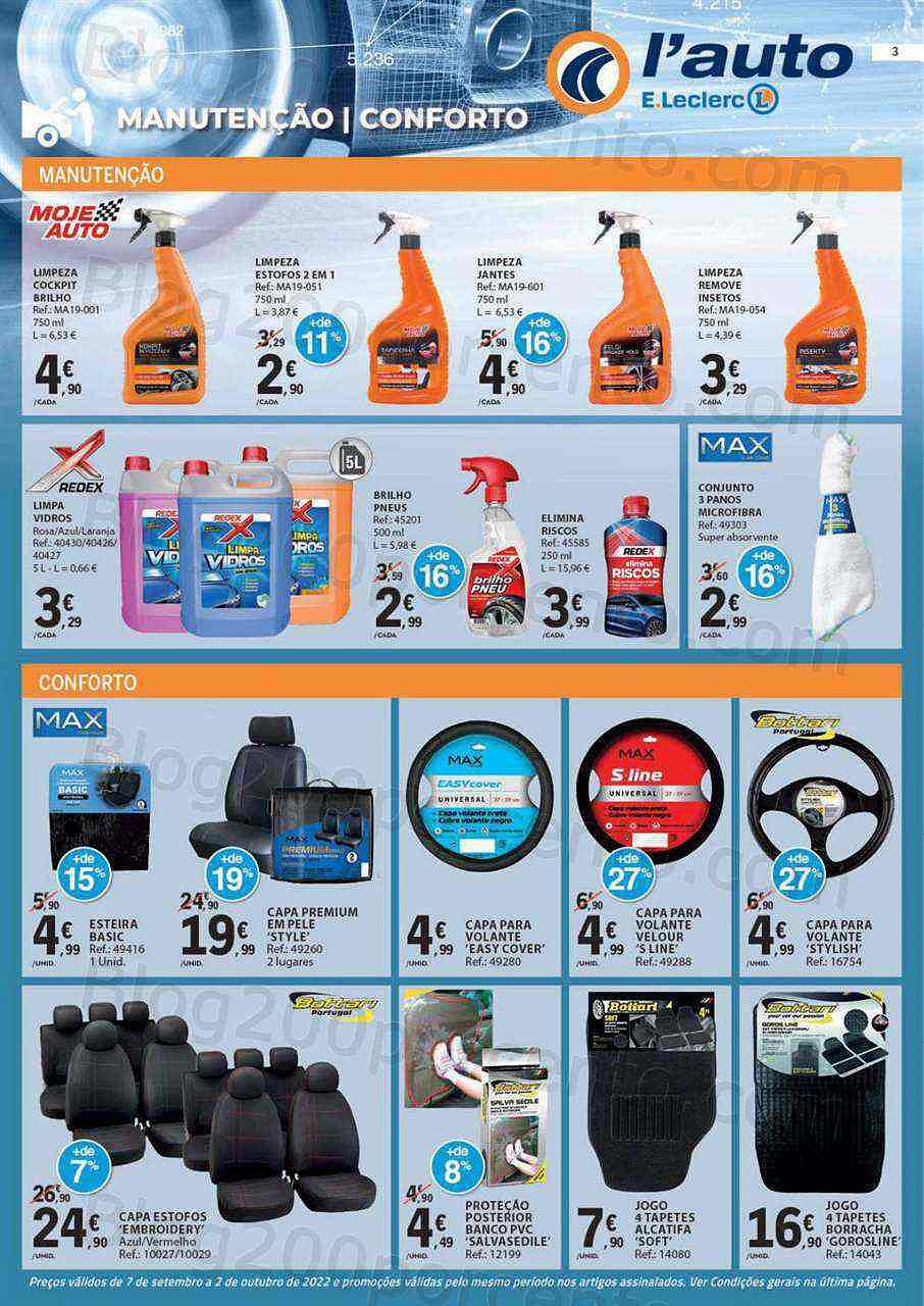 Antevisão Folheto E-LECLERC Auto Promoções de 7 setembro a 2 outubro