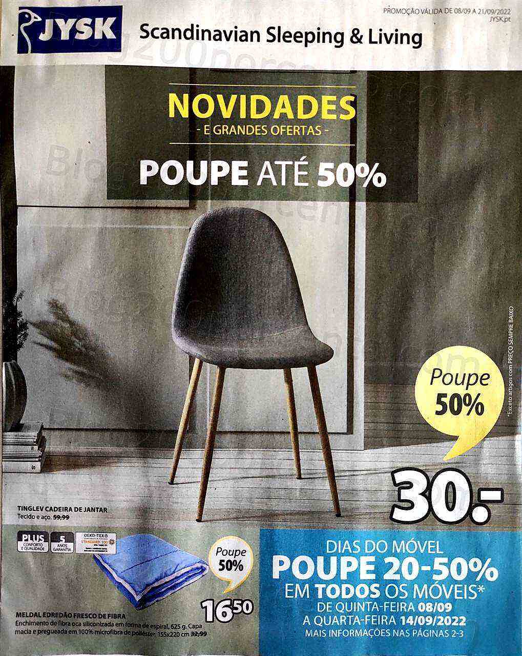 Antevisão Folheto JYSK Promoções de 8 a 21 setembro