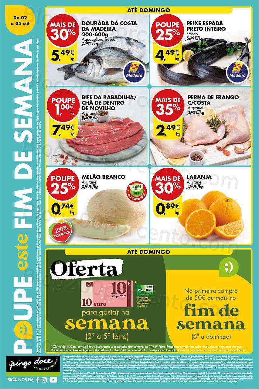 Antevisão Folheto PINGO DOCE Madeira Fim de Semana Promoções de 2 a 5 setembro