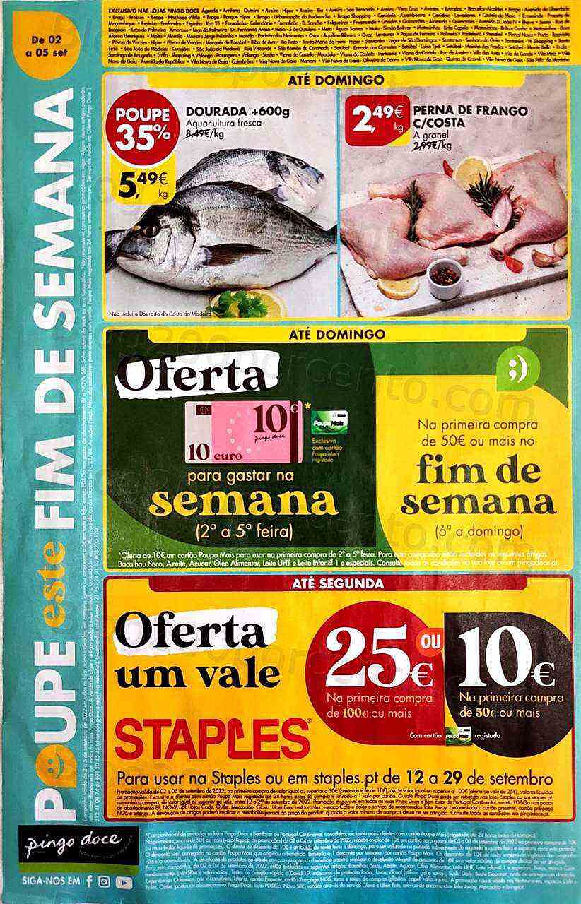 Antevisão Folheto PINGO DOCE Promoções Fim de Semana - 2 a 5 setembro