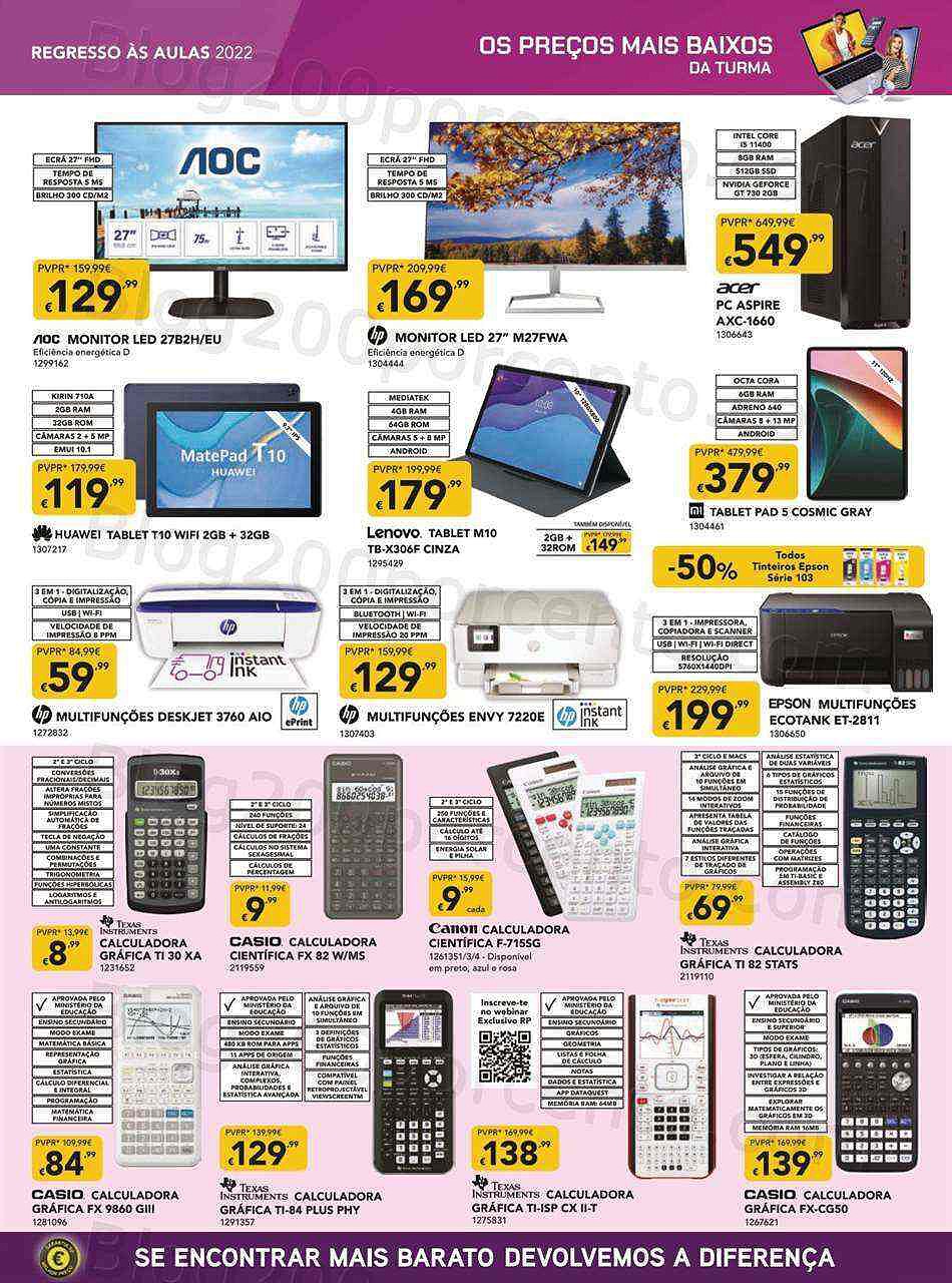 Antevisão Folheto RADIO POPULAR Regresso às Aulas Promoções de 8 a 21 setembro