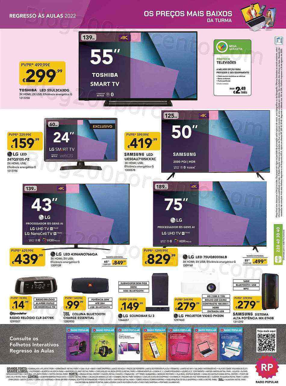 Antevisão Folheto RADIO POPULAR Regresso às Aulas Promoções de 8 a 21 setembro