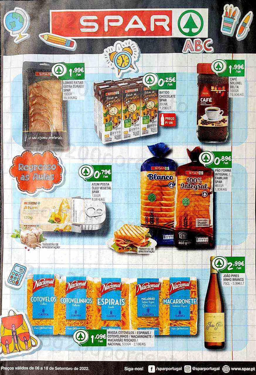 Antevisão Folheto SPAR Promoções de 6 a 18 setembro