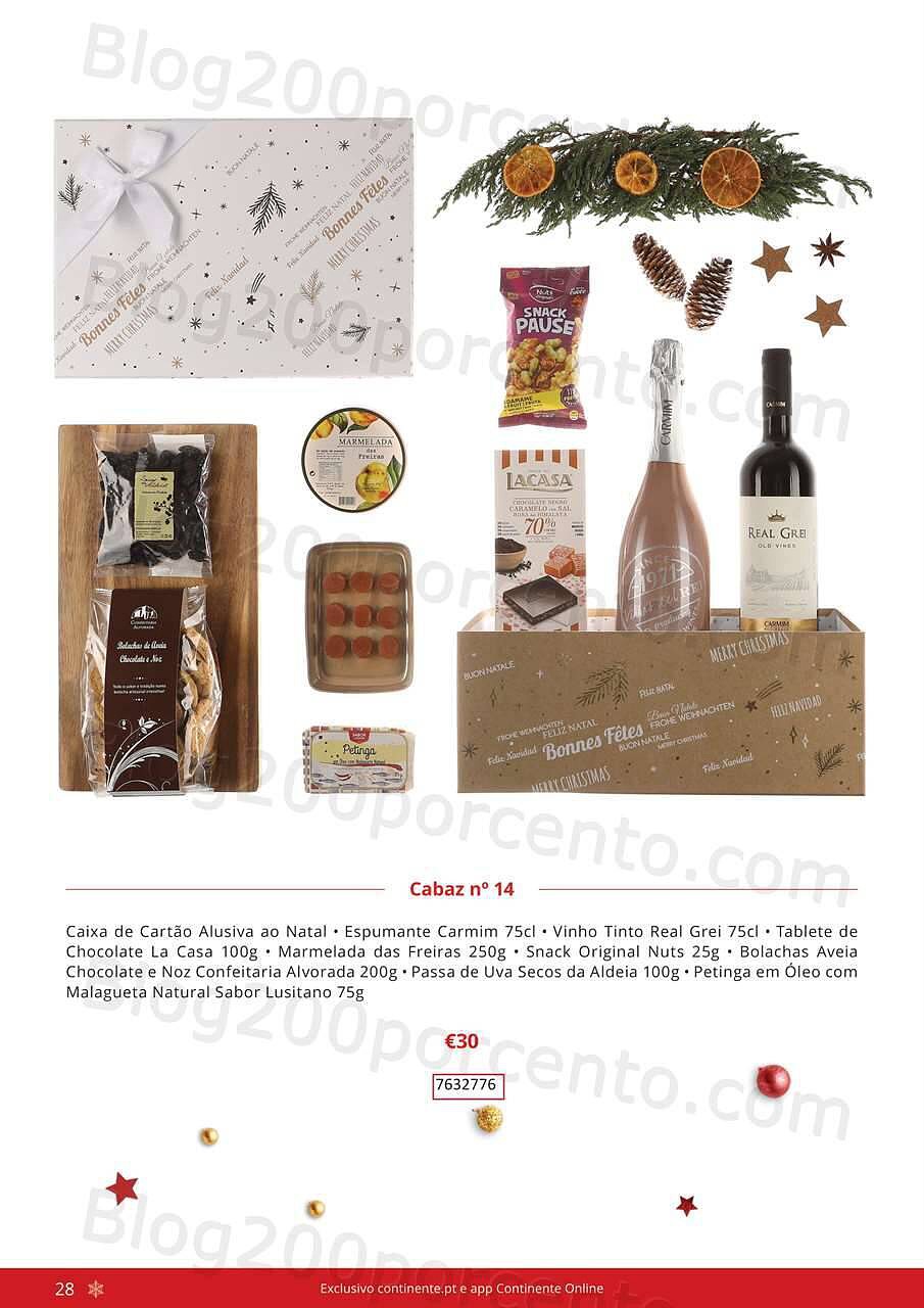 Antevisão Folheto CONTINENTE Cabazes de Natal Promoções de 21 setembro a 6 janeiro