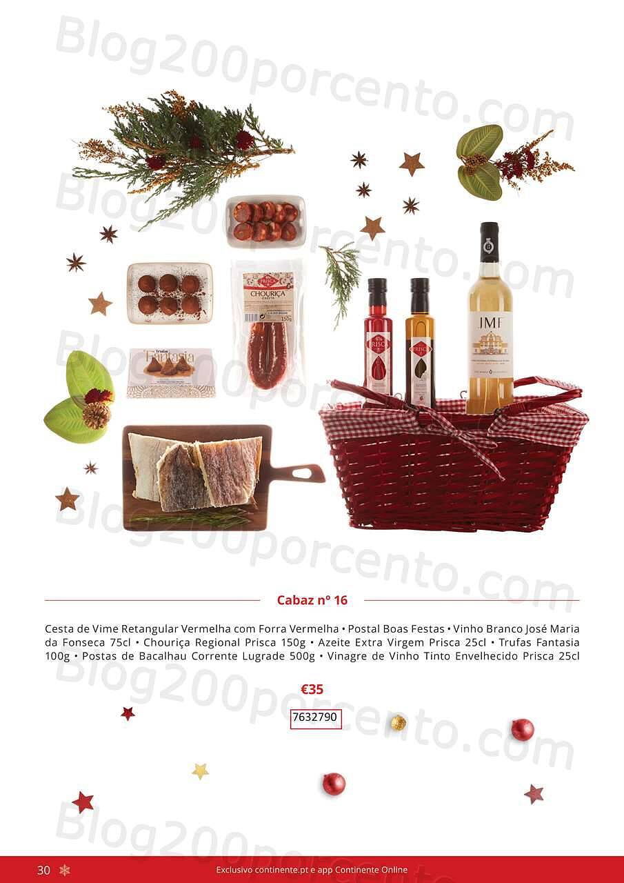 Antevisão Folheto CONTINENTE Cabazes de Natal Promoções de 21 setembro a 6 janeiro