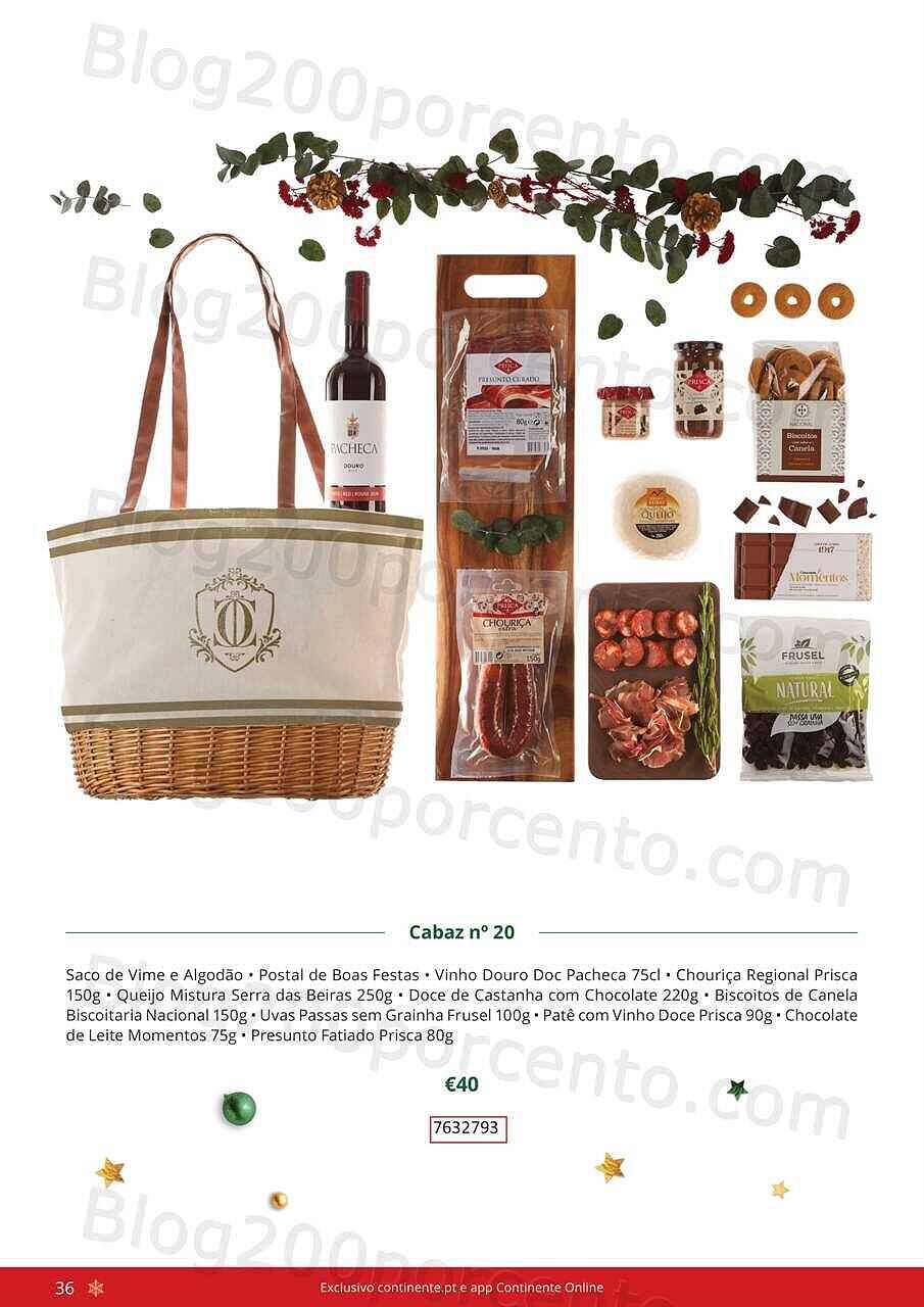 Antevisão Folheto CONTINENTE Cabazes de Natal Promoções de 21 setembro a 6 janeiro