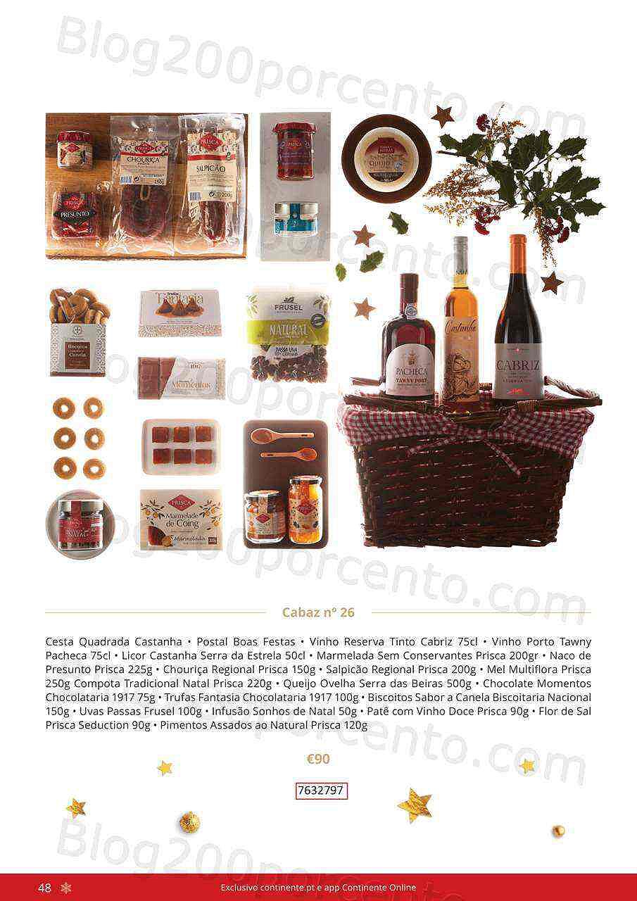 Antevisão Folheto CONTINENTE Cabazes de Natal Promoções de 21 setembro a 6 janeiro