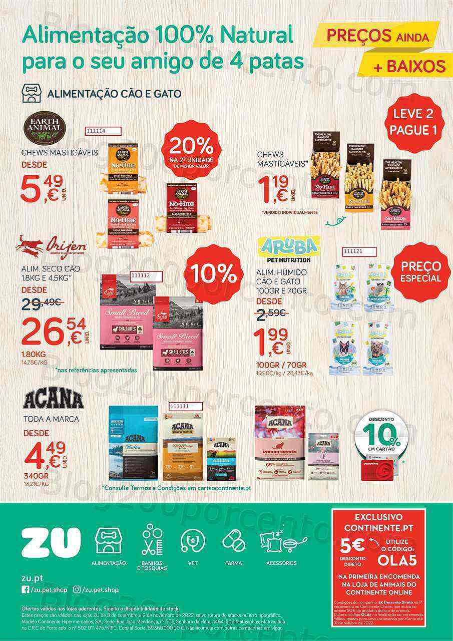 Antevisão Folheto ZU - CONTINENTE Pets Promoções de 8 setembro a 2 novembro