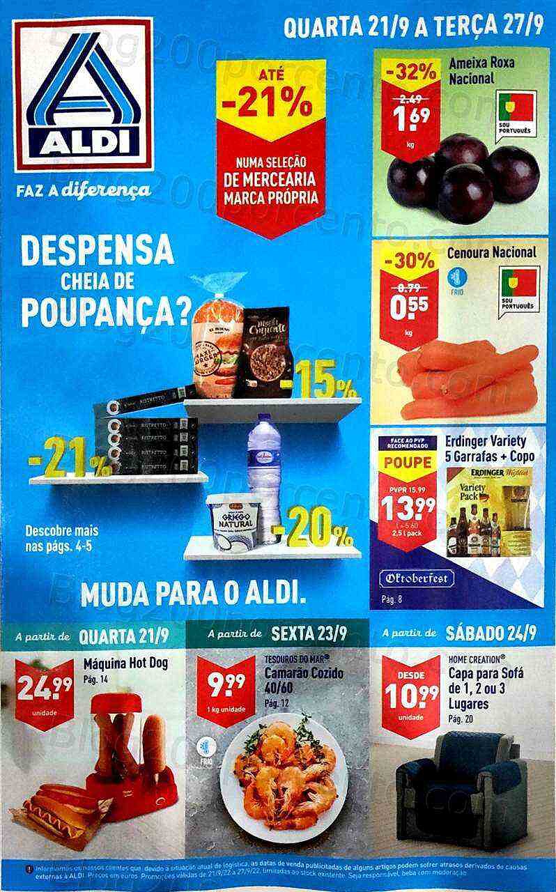 Antevisão Folheto ALDI Promoções de 21 a 27 setembro