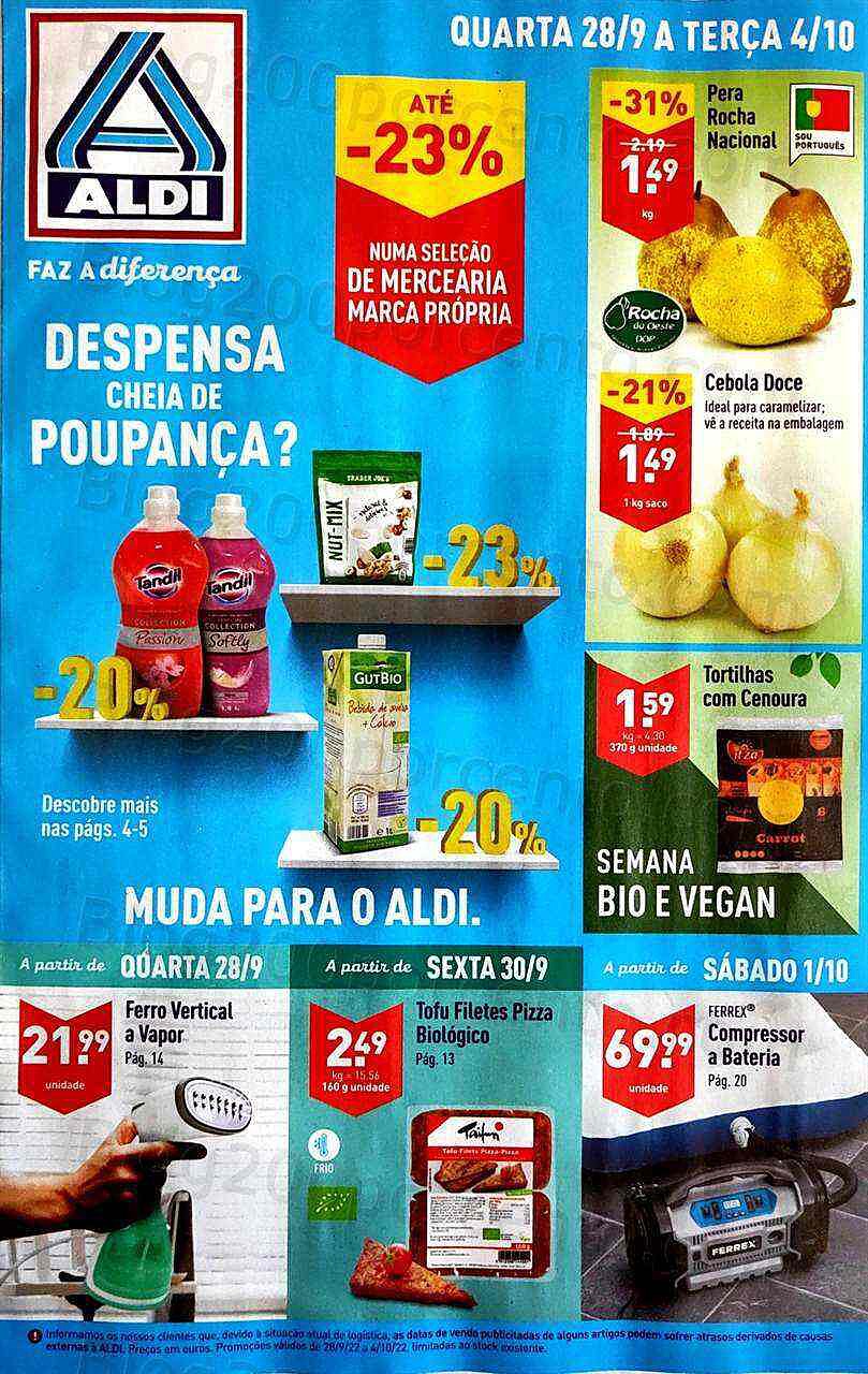 Antevisão Folheto ALDI Promoções de 28 setembro a 4 outubro