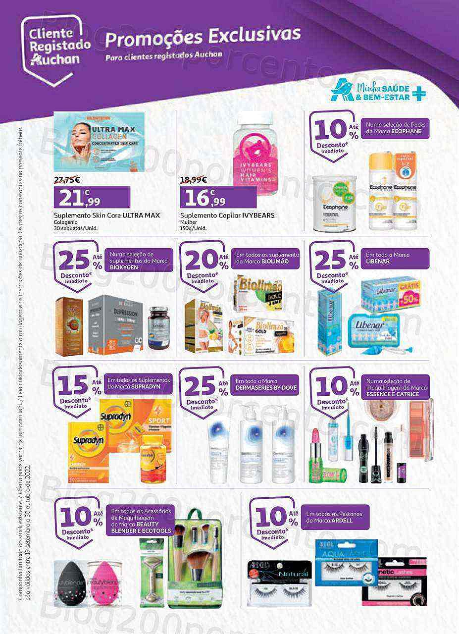 Antevisão Folheto AUCHAN Saúde e Bem-Estar Promoções de 19 setembro a 30 outubro