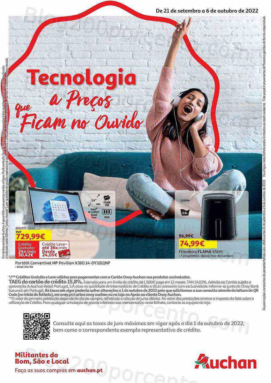 Antevisão Folheto AUCHAN Tecnologia Promoções de 21 setembro a 6 outubro
