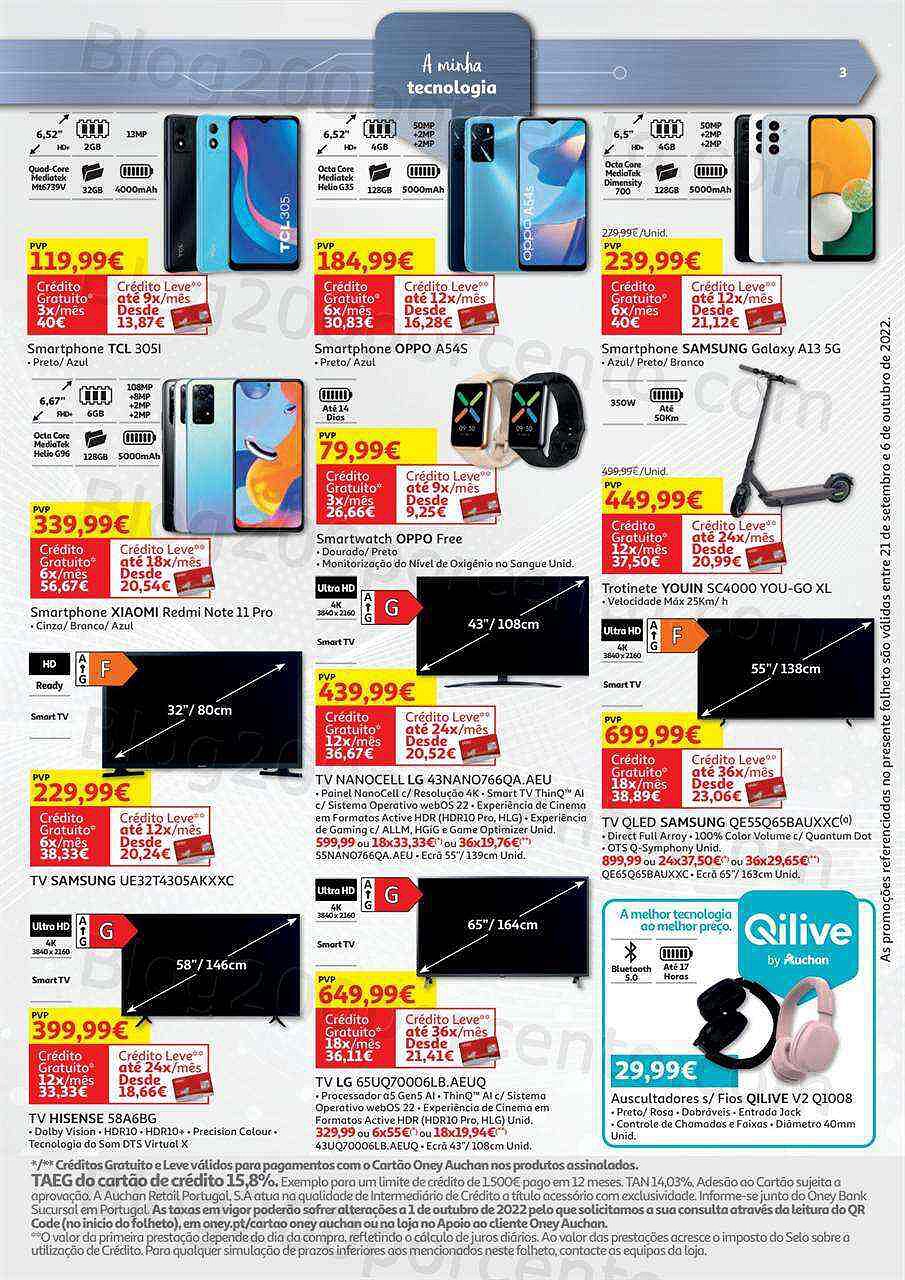 Antevisão Folheto AUCHAN Tecnologia Promoções de 21 setembro a 6 outubro