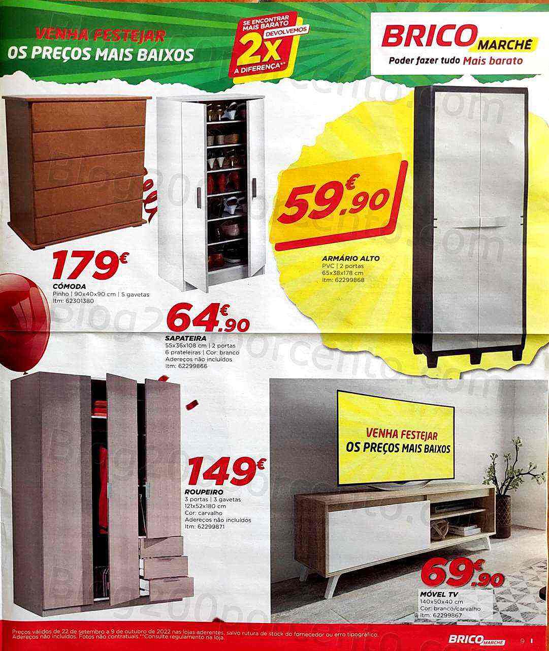 Antevisão Folheto BRICOMARCHÉ Promoções de 22 setembro a 9 outubro