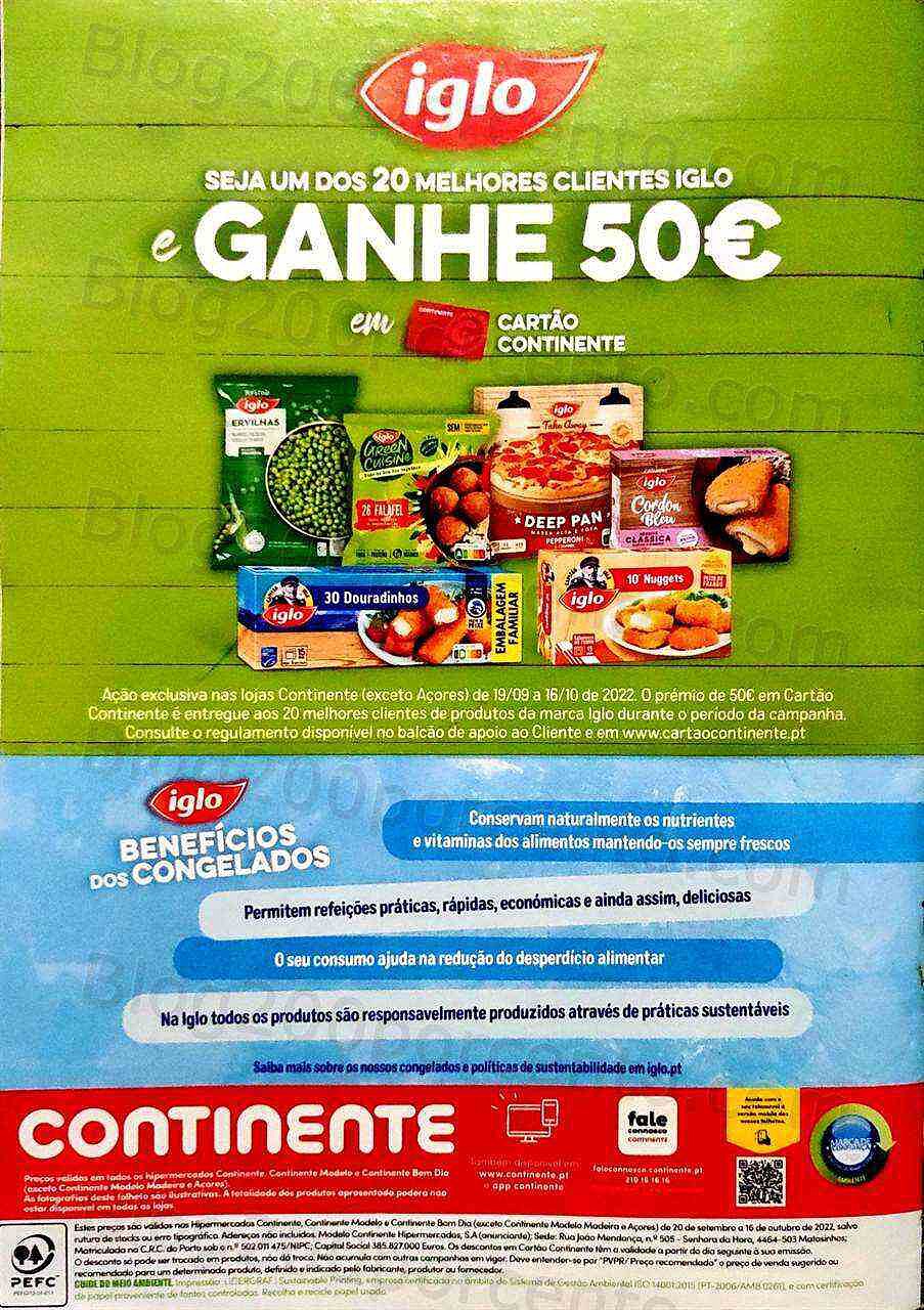 Antevisão Folheto CONTINENTE Especial Congelados Promoções de 20 setembro a 16 outubro