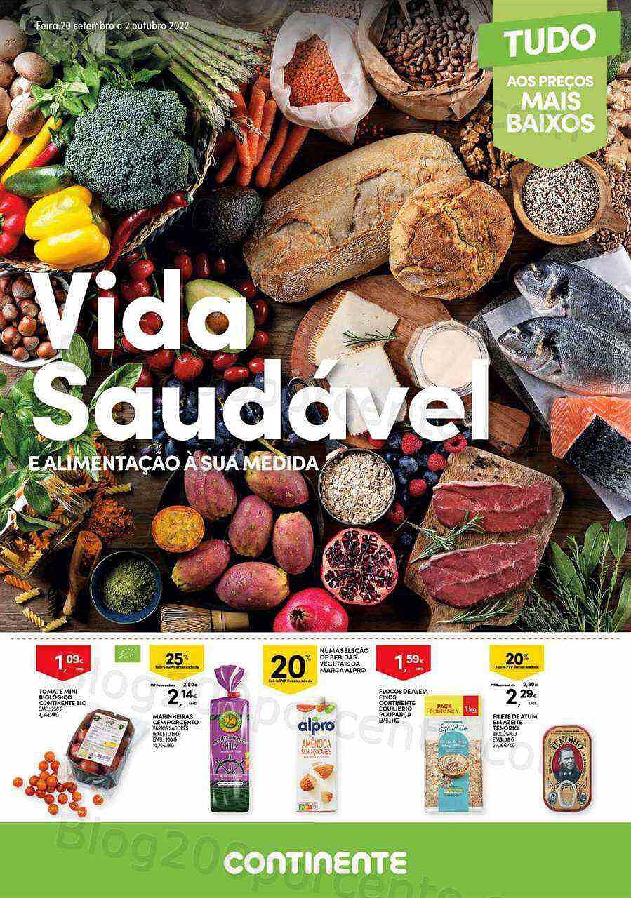 Antevisão Folheto CONTINENTE Especial Vida Saudável Promoções de 20 setembro a 2 outubro