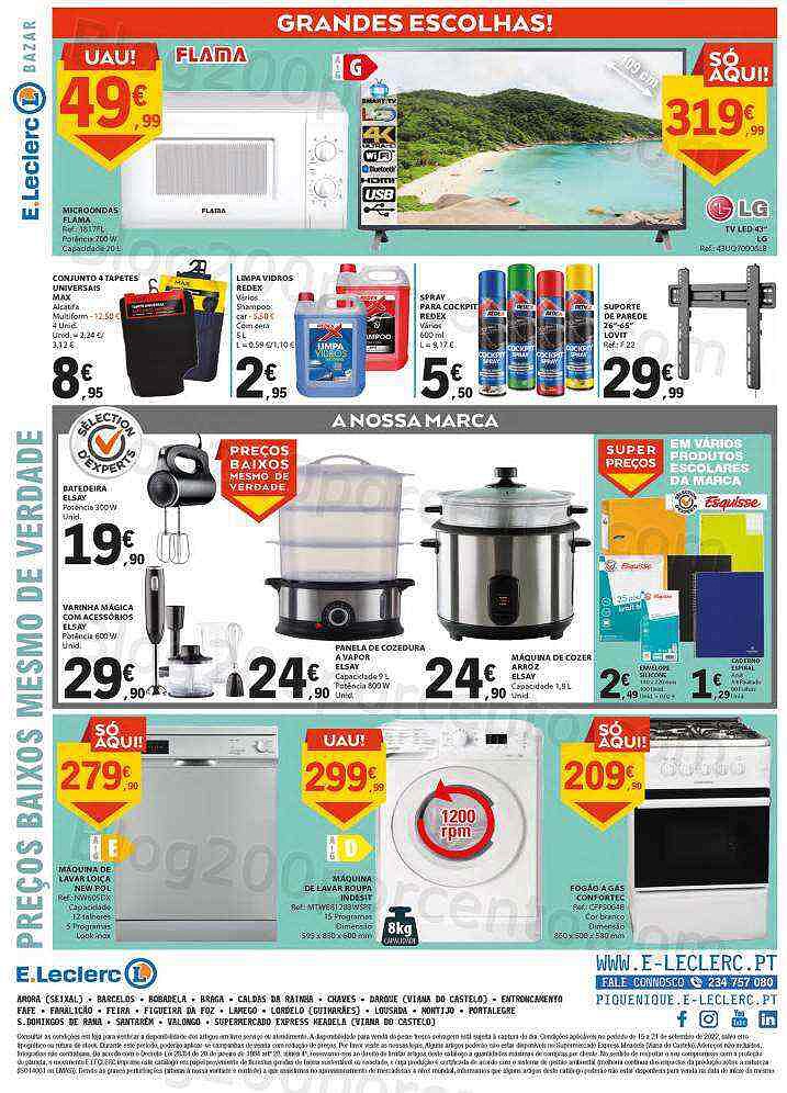 Antevisão Folheto E-LECLERC Promoções de 15 a 21 setembro