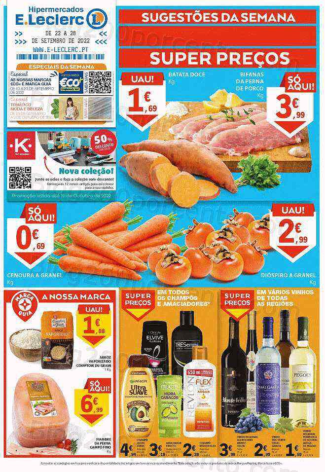 Antevisão Folheto E-LECLERC Promoções de 22 a 28 setembro