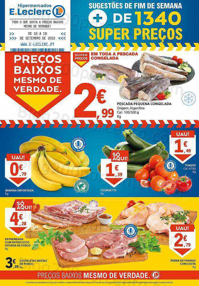 Antevisão Folheto E-LECLERC Fim de Semana Promoções de 16 a 18 setembro