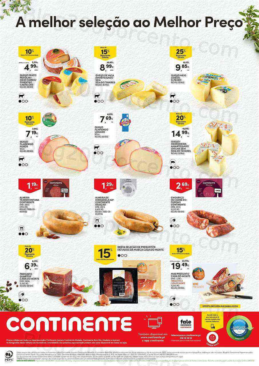 Antevisão Folheto CONTINENTE Feira Queijos - Enchidos e Vinhos Promoções de 20 setembro a 16 outubro