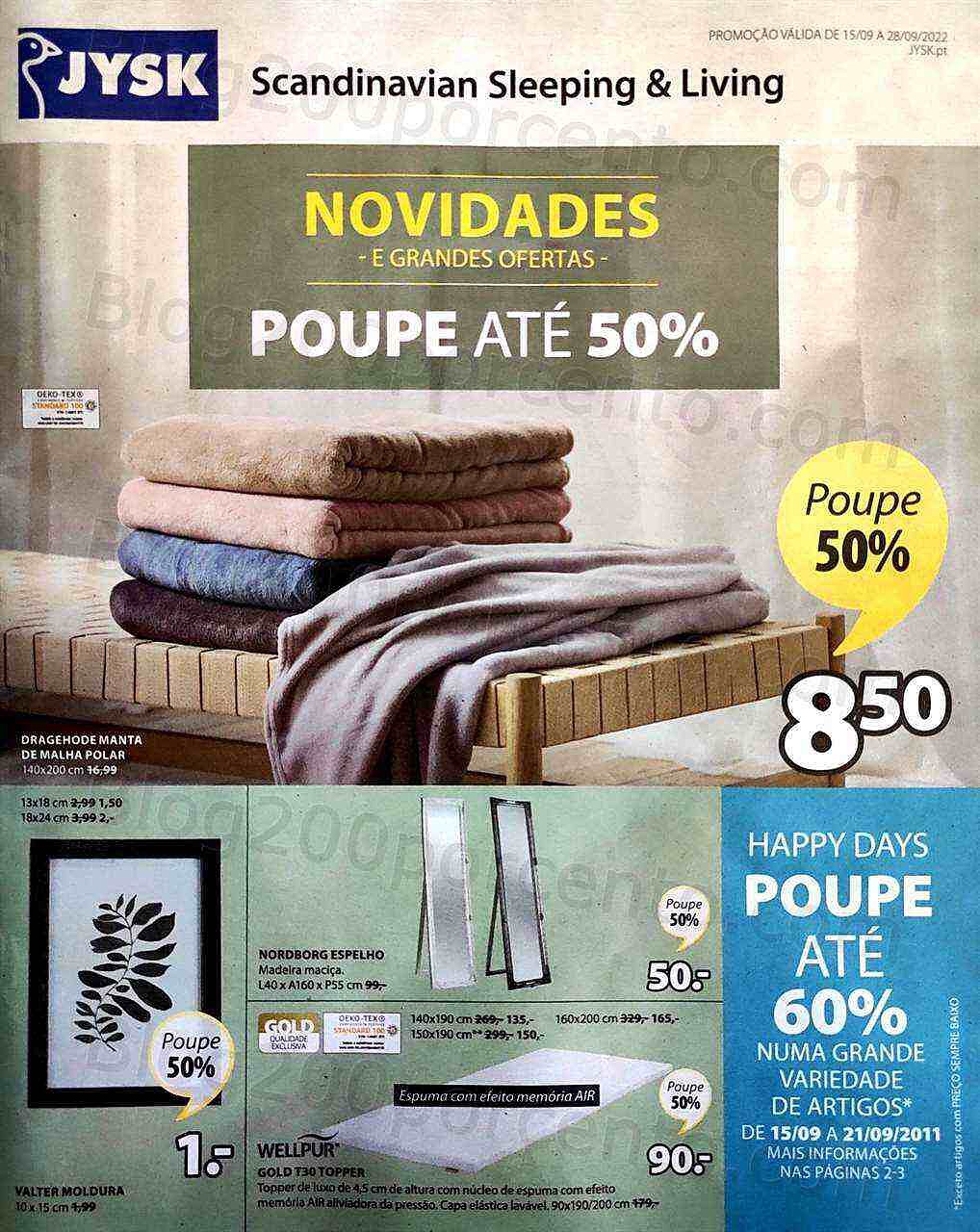 Antevisão Folheto JYSK Promoções de 15 a 28 setembro