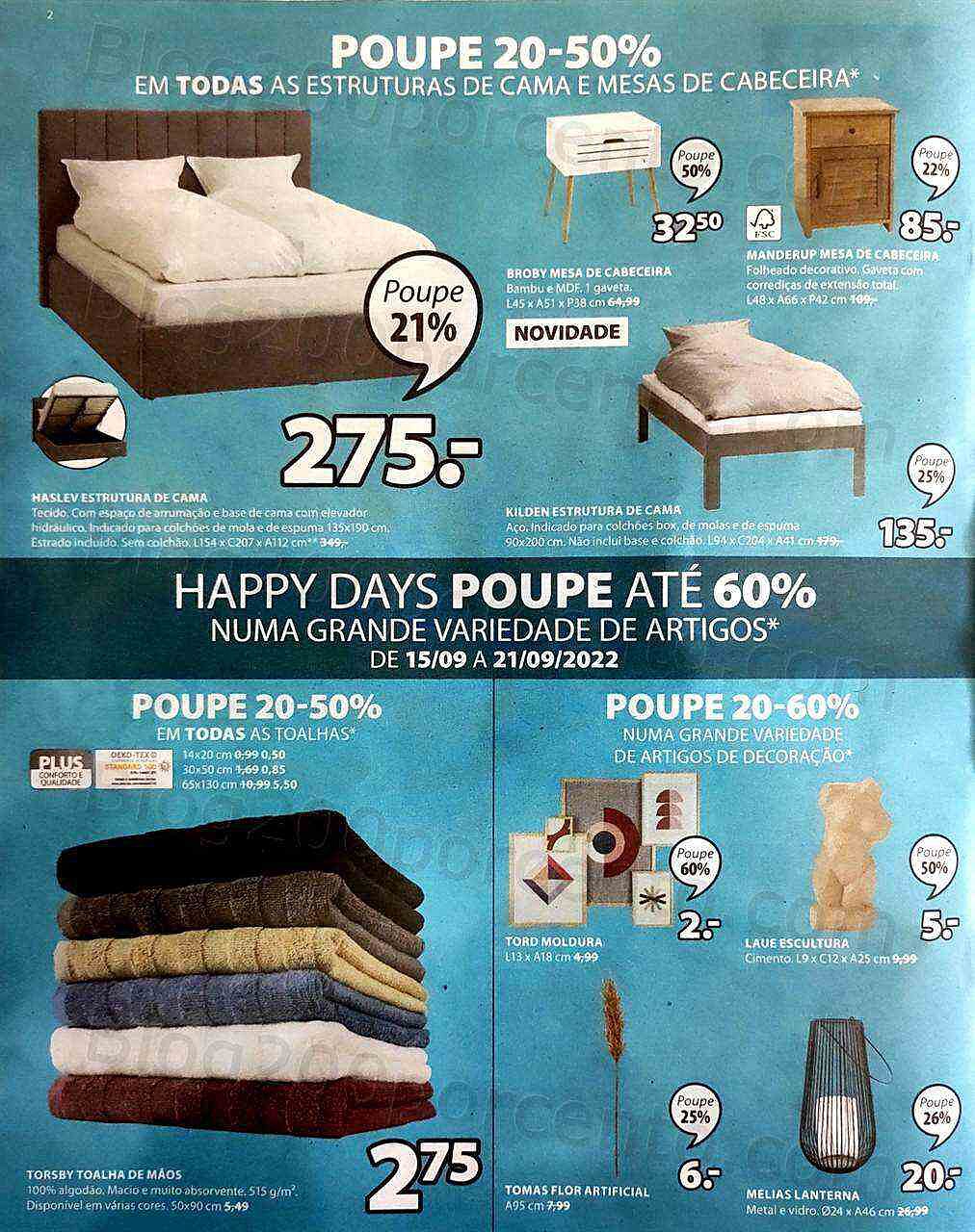 Antevisão Folheto JYSK Promoções de 15 a 28 setembro