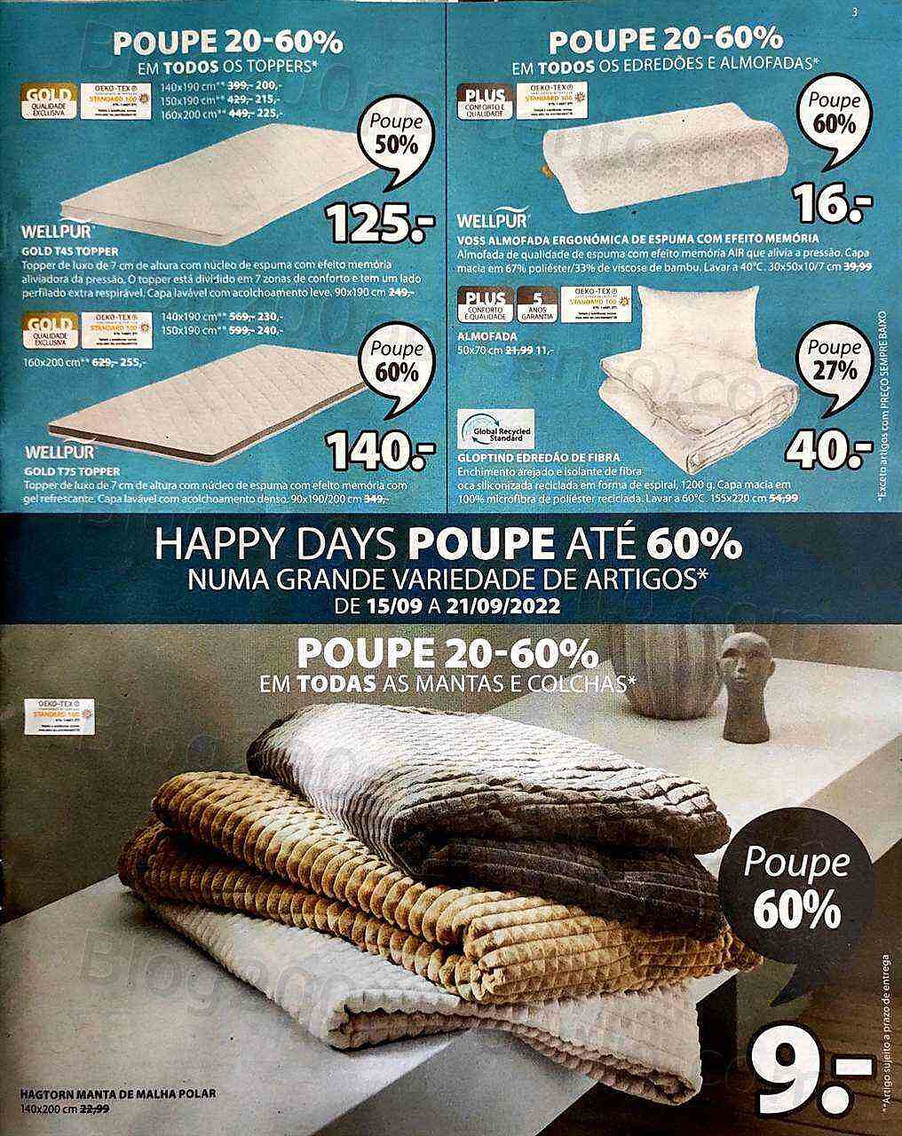 Antevisão Folheto JYSK Promoções de 15 a 28 setembro