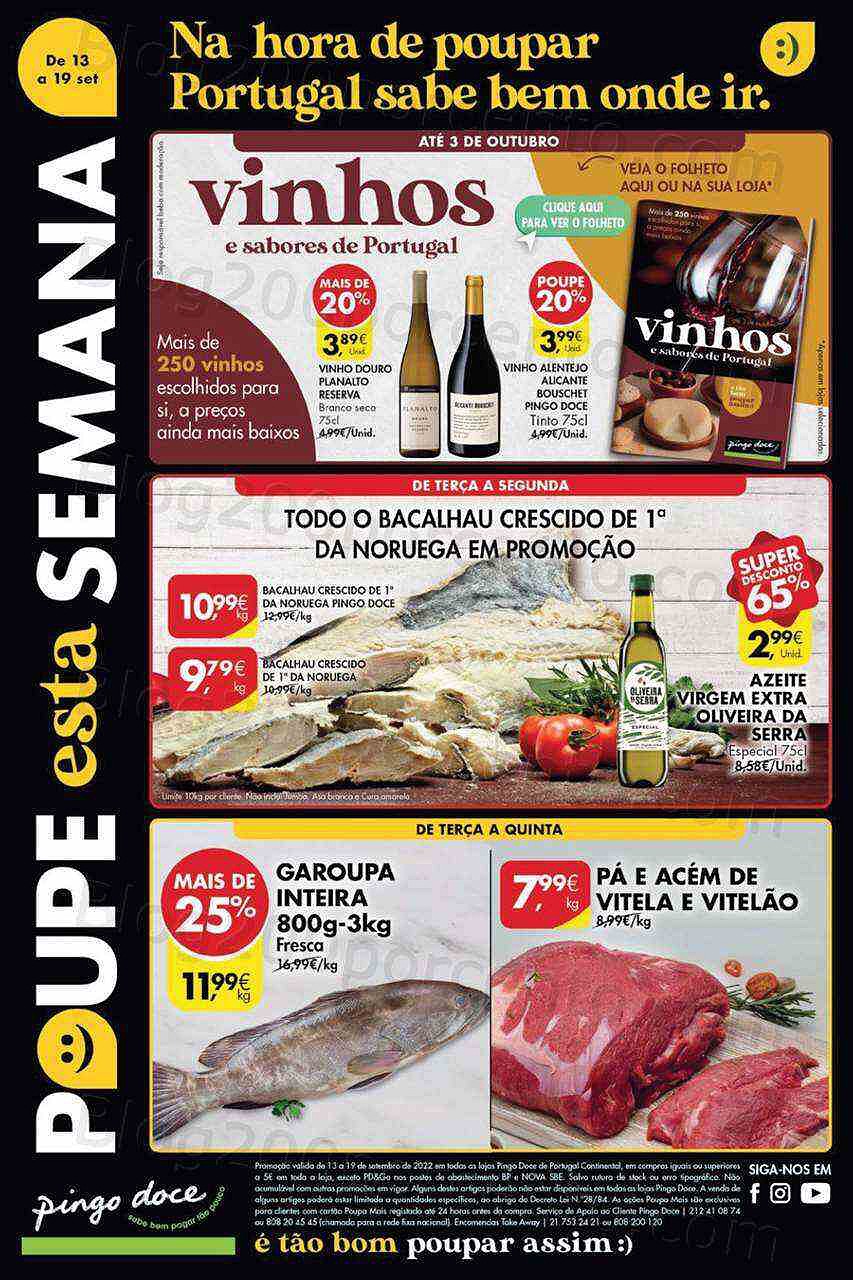 Antevisão Folheto PINGO DOCE Lojas Grandes Promoções de 13 a 19 setembro
