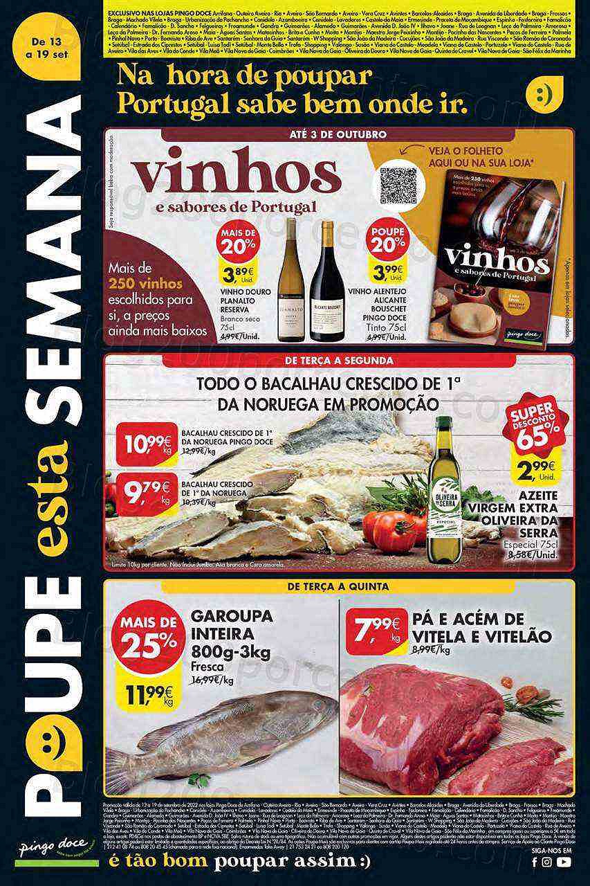 Antevisão Folheto PINGO DOCE Lojas Norte Promoções de 13 a 19 setembro