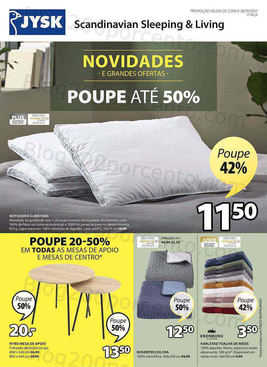 Antevisão Folheto JYSK Promoções de 22 a 28 setembro