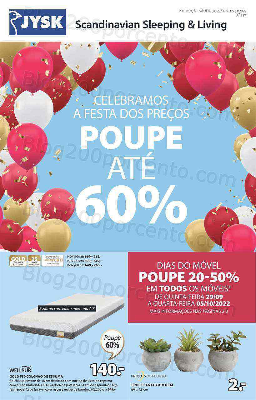 Antevisão Folheto JYSK Promoções de 29 setembro a 12 outubro