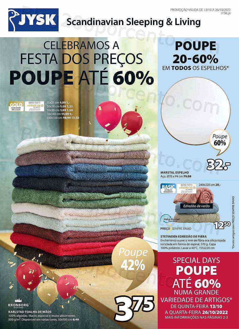 Antevisão Folheto JYSK Promoções de 13 a 26 outubro