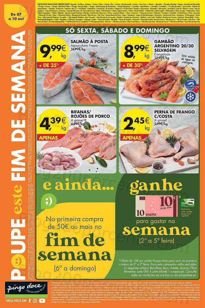 Antevisão Folheto PINGO DOCE Lojas Norte Promoções Fim de Semana de 7 a 10 outubro
