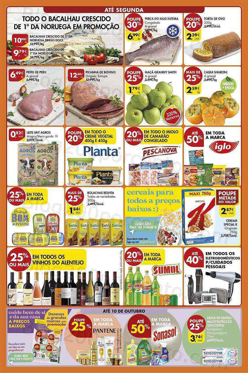 Antevisão Folheto PINGO DOCE Lojas Norte Promoções Fim de Semana de 7 a 10 outubro