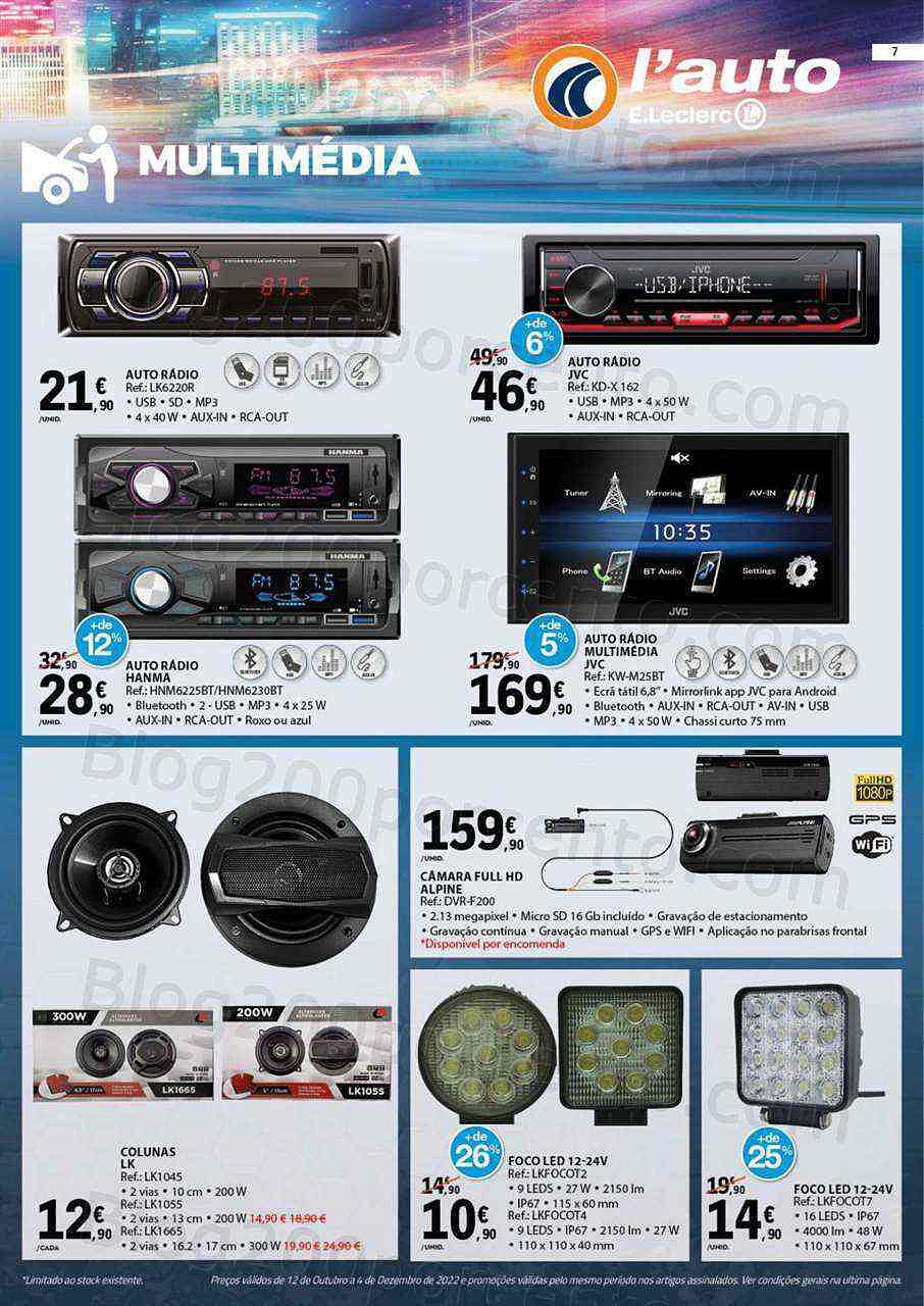 Antevisão Folheto E-LECLERC Auto Promoções de 12 outubro a 4 dezembro