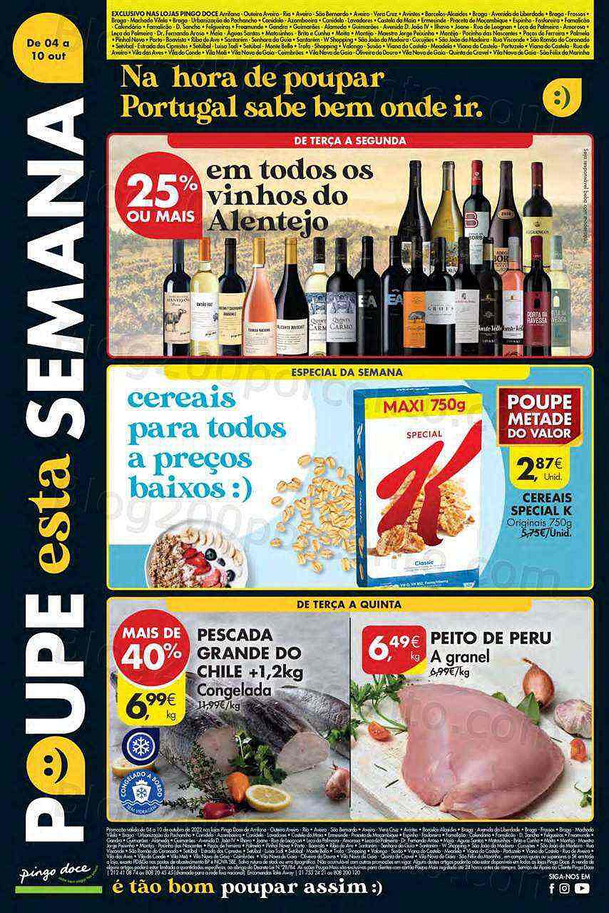 Antevisão Folheto PINGO DOCE Lojas Norte Promoções de 4 a 10 outubro
