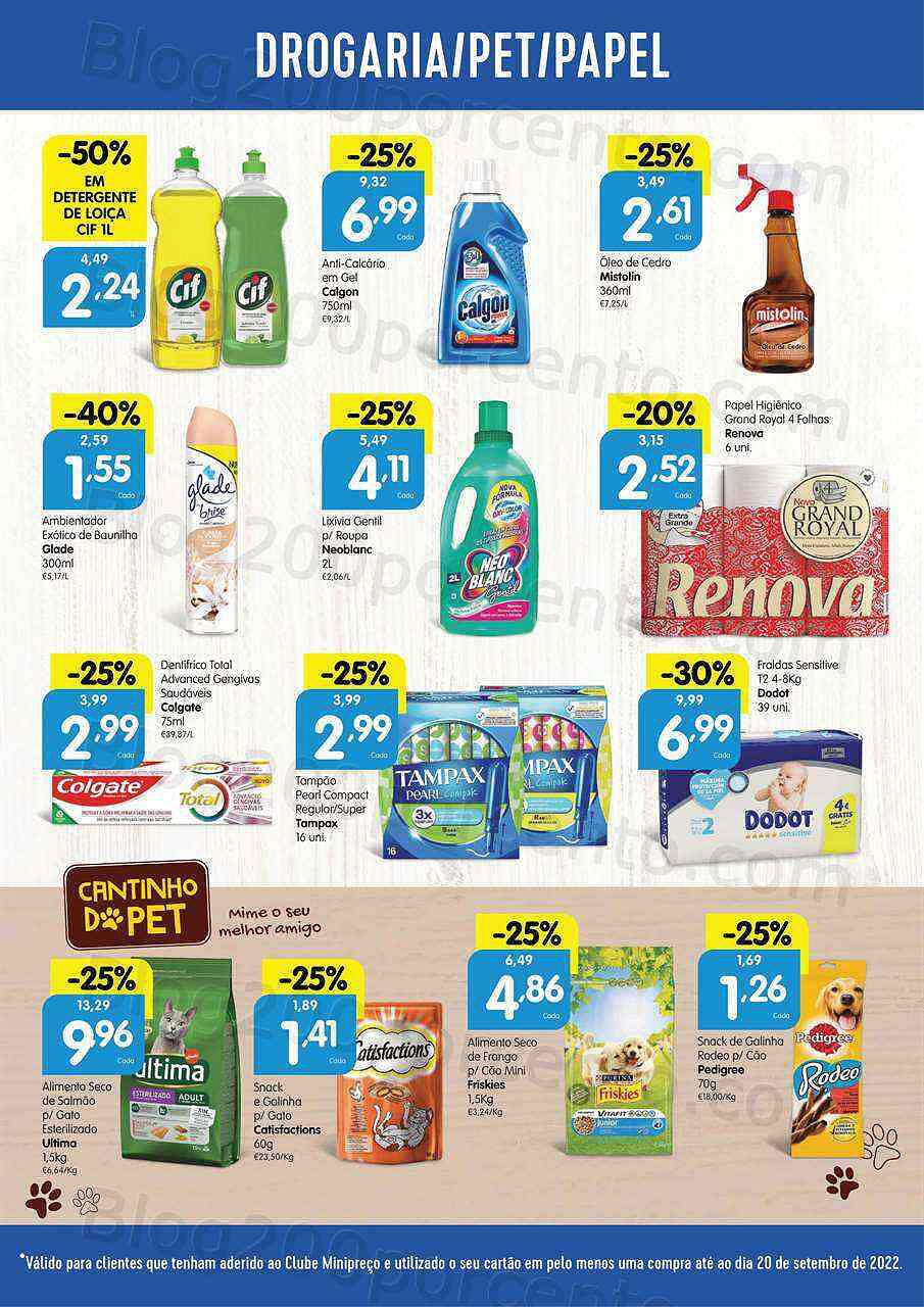 Antevisão Folheto Clube MINIPREÇO Promoções de 22 a 28 setembro
