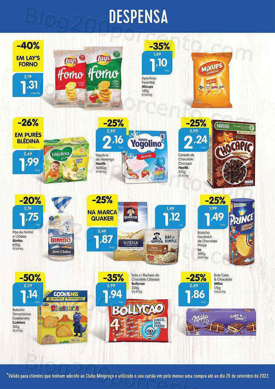 Antevisão Folheto Clube MINIPREÇO Promoções de 22 a 28 setembro