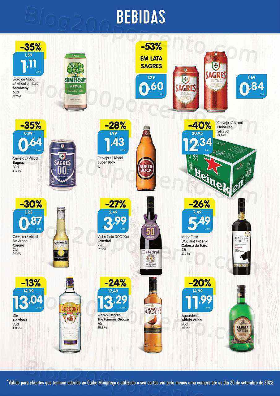 Antevisão Folheto Clube MINIPREÇO Promoções de 22 a 28 setembro