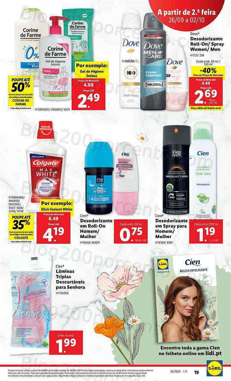 Antevisão Folheto LIDL Beleza Promoções de 26 setembro a 2 outubro