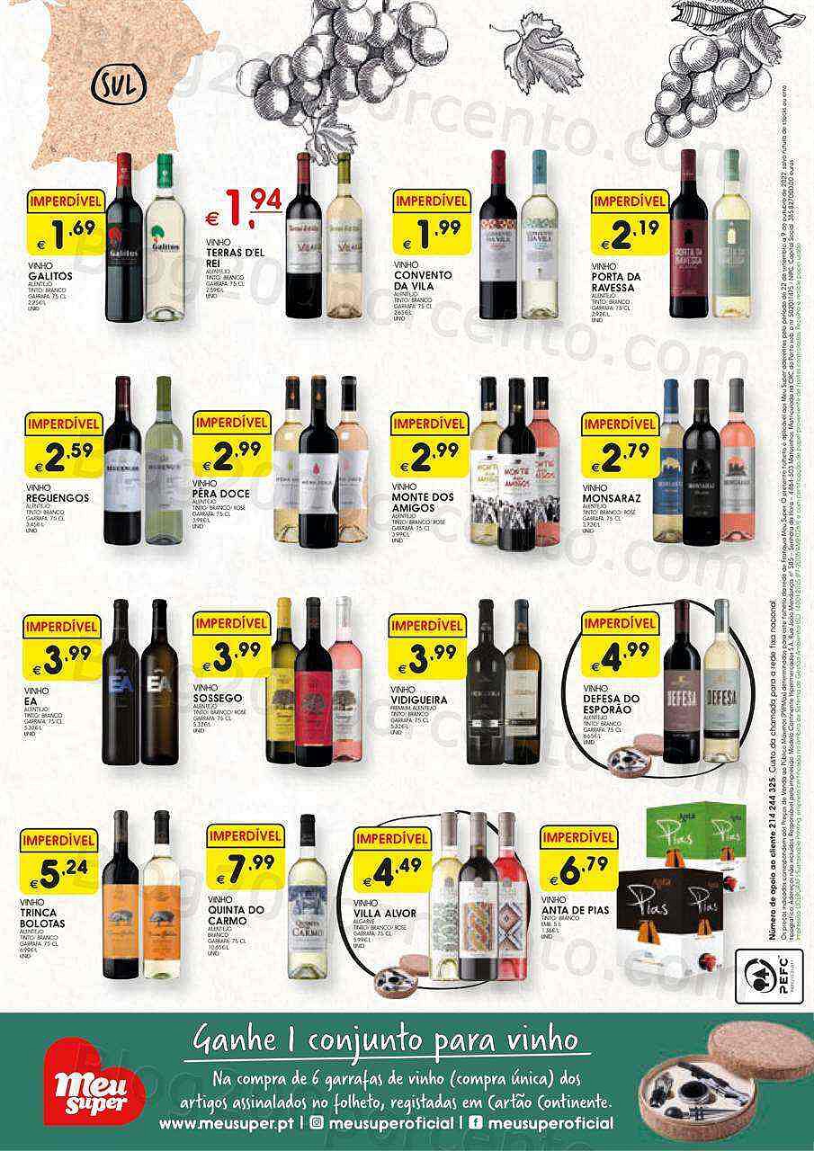 Antevisão Folheto MEU SUPER Especial Vinhos Promoções de 22 setembro a 9 outubro