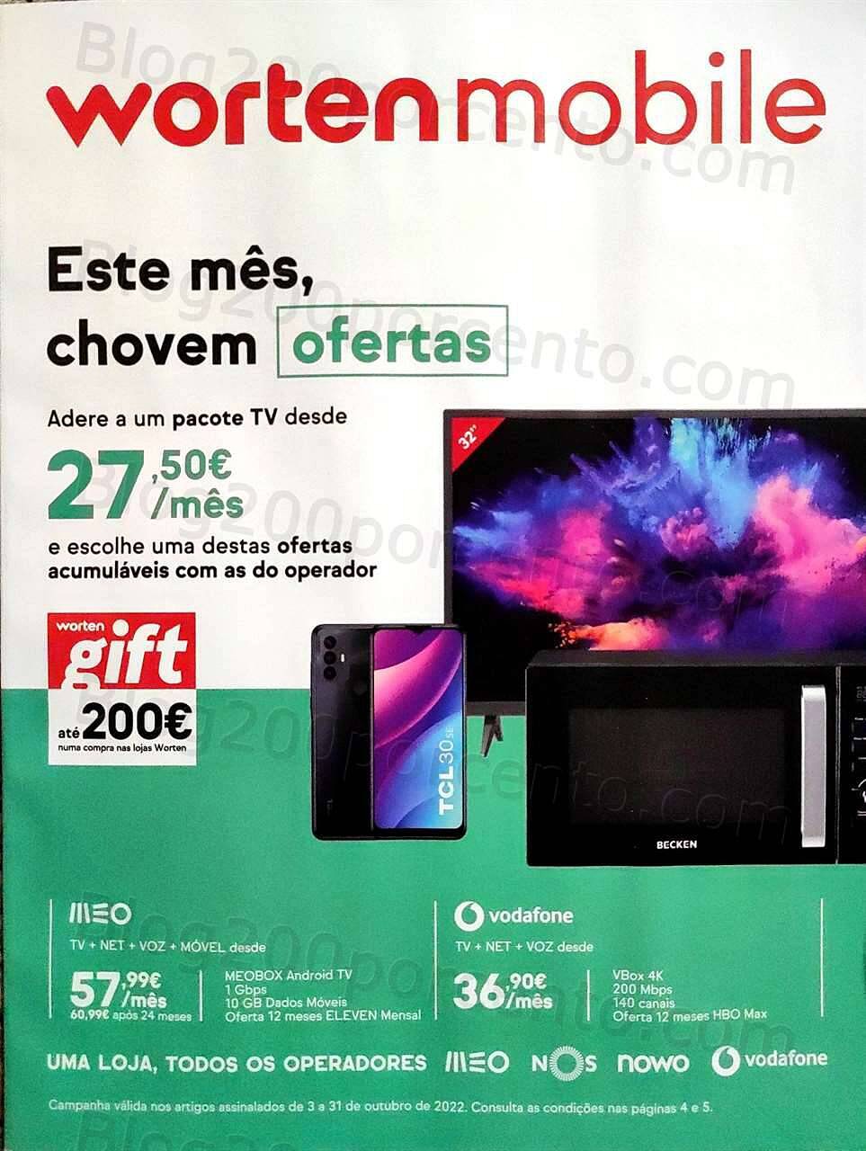 Antevisão Folheto WORTEN Mobile Promoções de 3 a 31 outubro