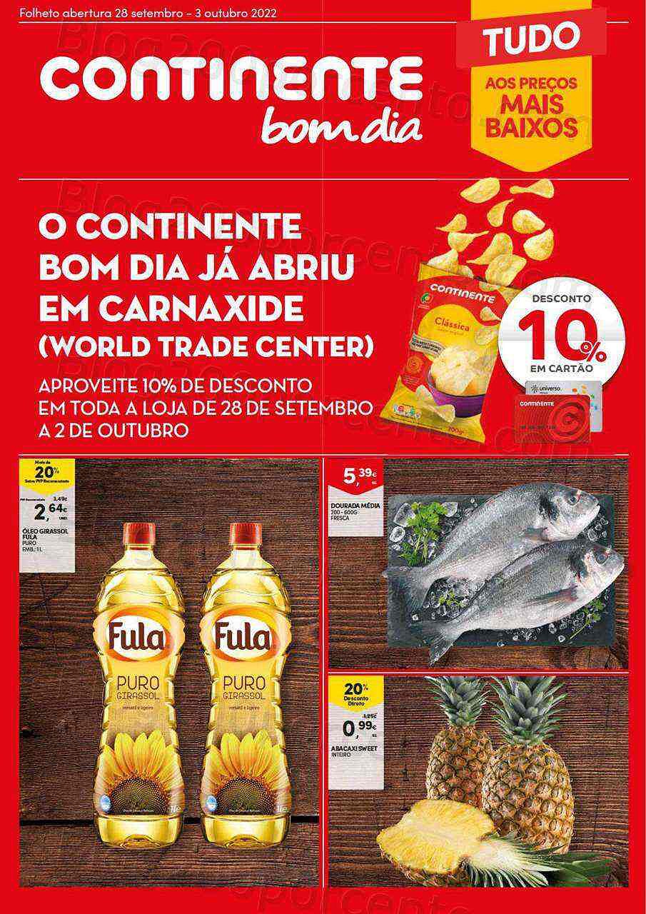 Antevisão Folheto CONTINENTE Bom Dia Aberturas Promoções de 28 setembro a 3 outubro