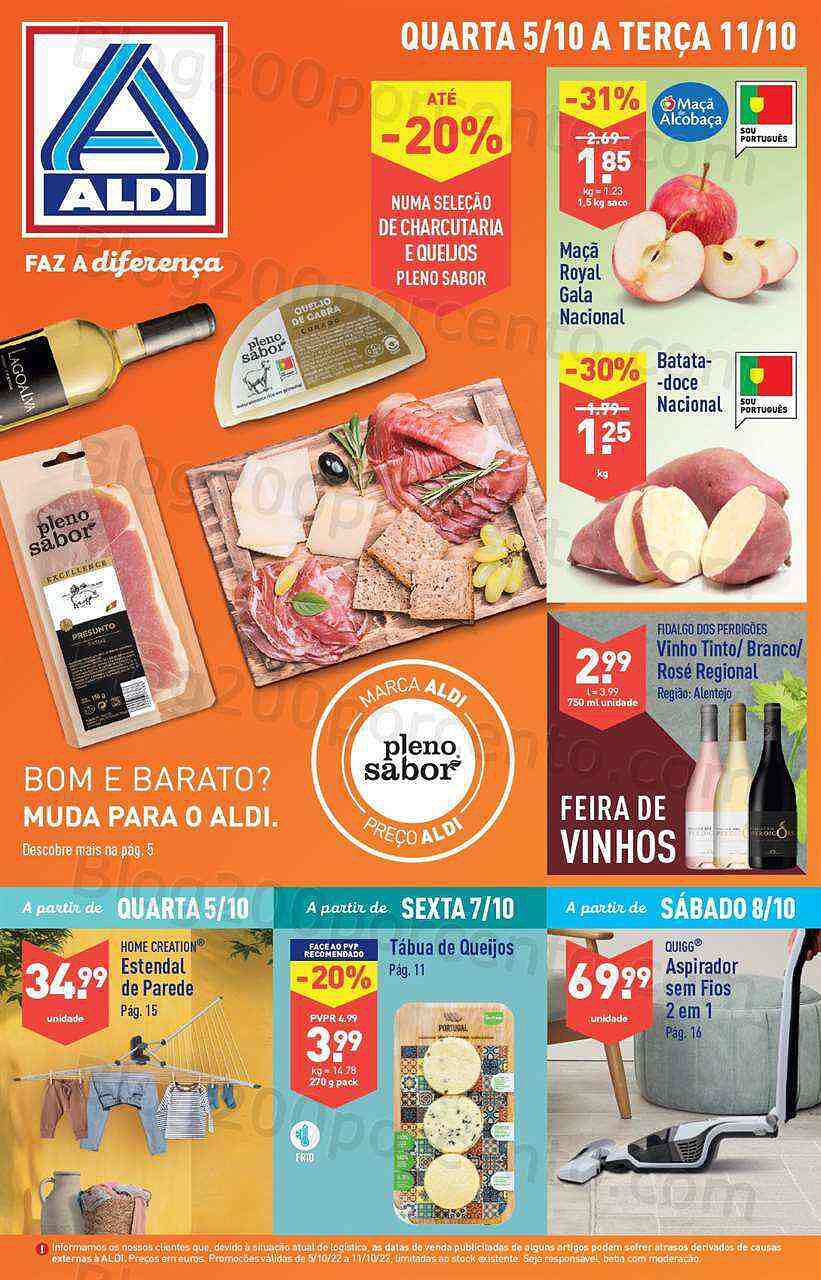 Antevisão Folheto ALDI Promoções de 5 a 11 outubro