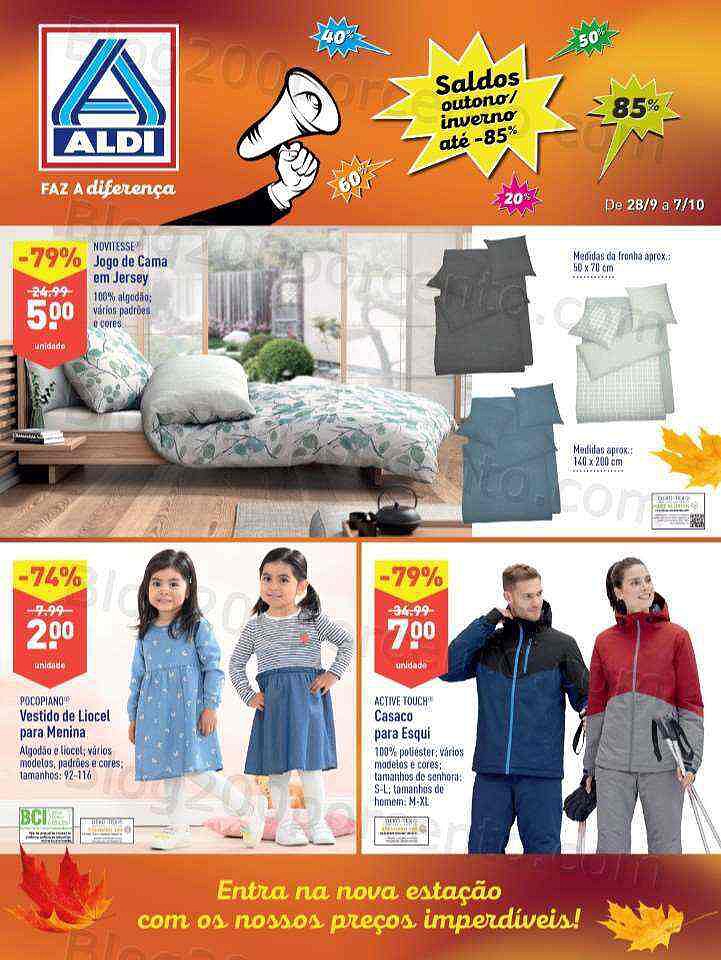 Antevisão Folheto ALDI Saldos de Inverno Promoções de 28 setembro a 7 outubro