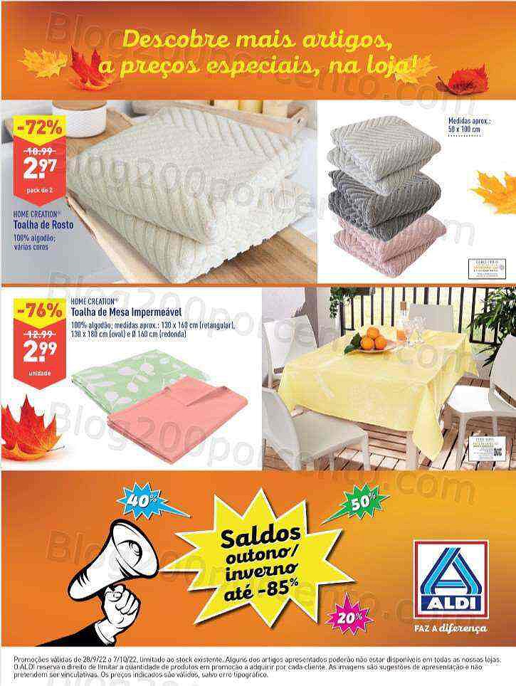 Antevisão Folheto ALDI Saldos de Inverno Promoções de 28 setembro a 7 outubro