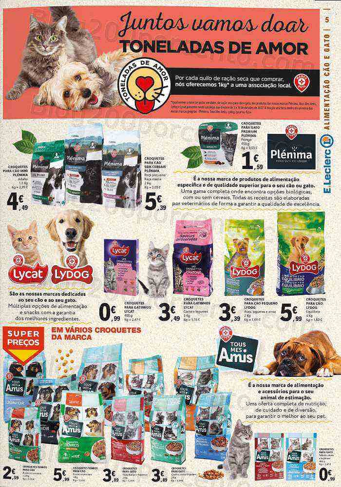 Antevisão Folheto E-LECLERC Festa doas Animais + Bazar Lar - 3 a 16 outubro