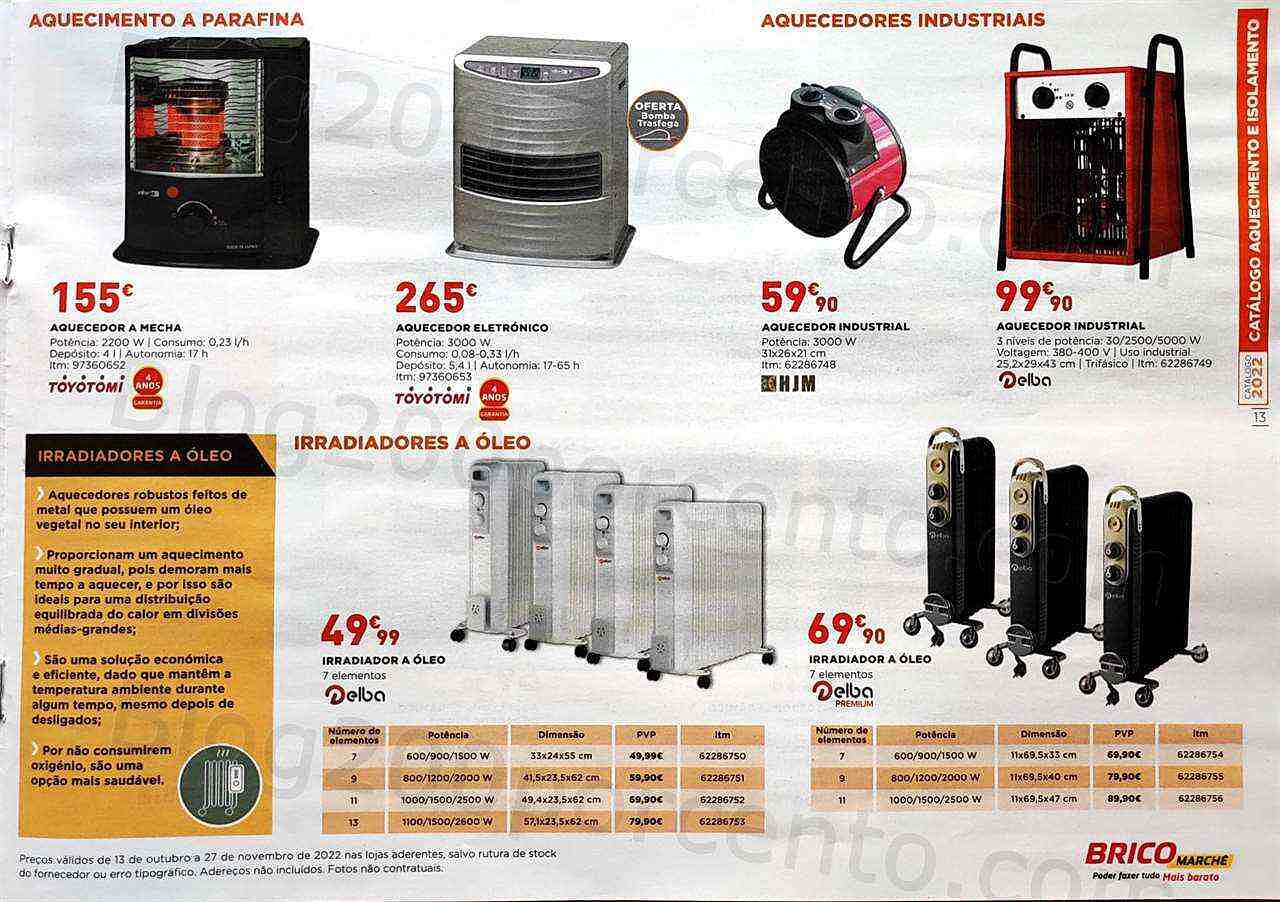 Antevisão Folheto BRICOMARCHÉ Aquecimento Promoções de 13 outubro a 27 novembro