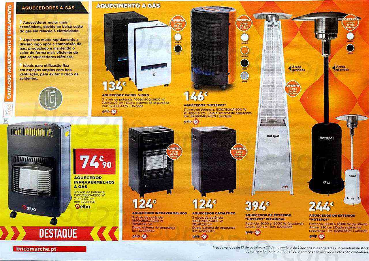 Antevisão Folheto BRICOMARCHÉ Aquecimento Promoções de 13 outubro a 27 novembro